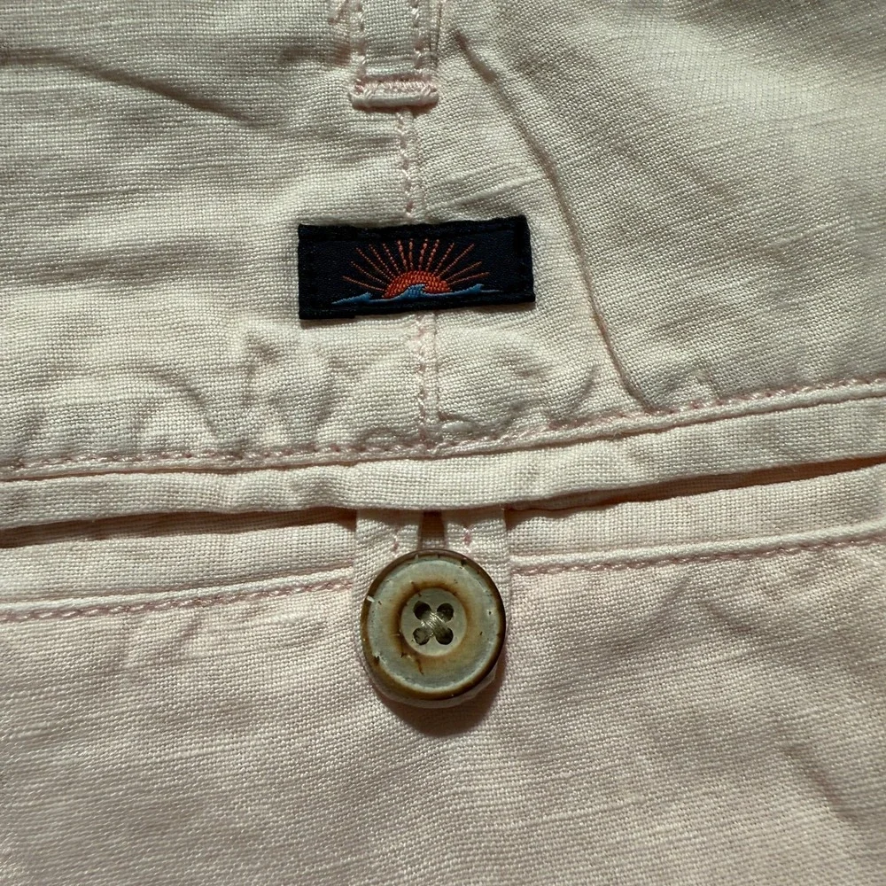 NWT Faherty Shorts Mens 30 Pink Summer Malibu Linen Blend 9